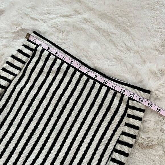 NWT Rebecca Minkoff Kiki Knit Skirt Black Cream Stripes women’s size L - Picture 12 of 12